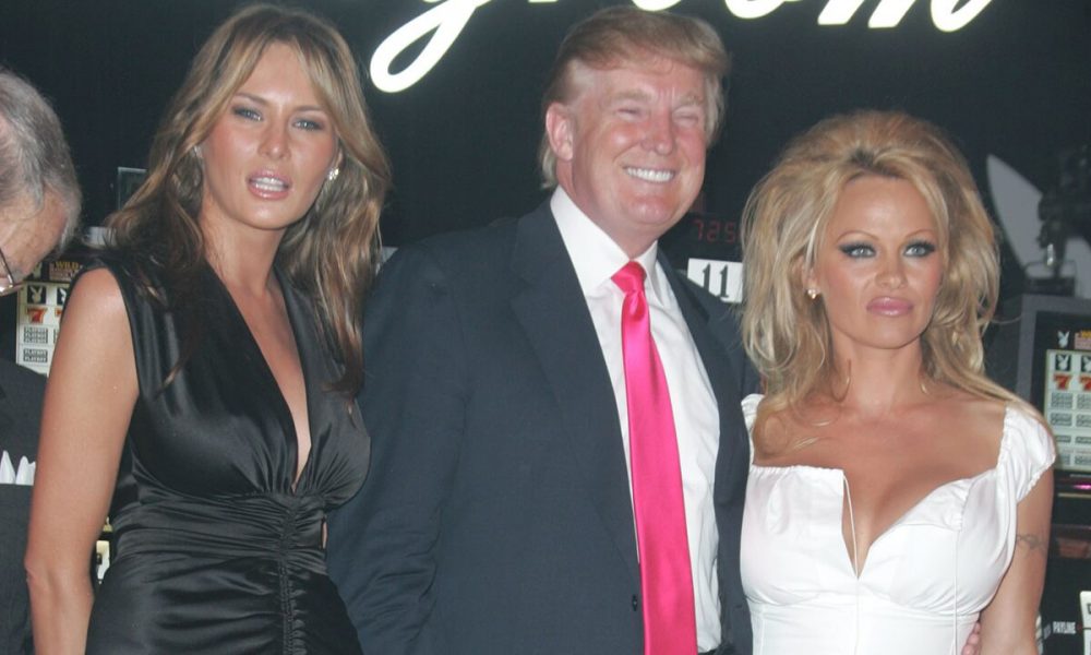 Donald Trump Pamela Anderson poses with Melania, Donald Trump in throwback photo